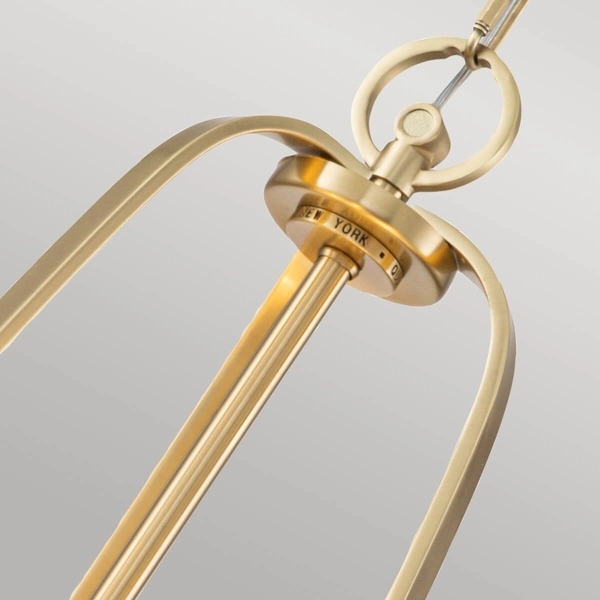 Lampa wisząca łańcuchowa Gotham QZ-GOTHAM-P-BB Quoizel tkaninowy abażur mosiądz