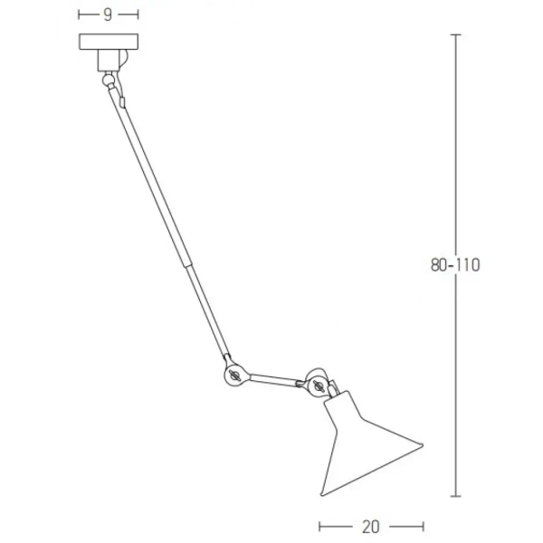 Sufitowa lampa na wysięgniku 19219 biurowa do czytania czarny