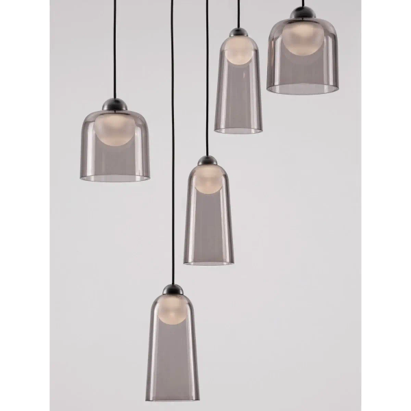 Szklana sufitowa lampa TAVENCO LE45214 LED 24W 3000K czarna różowa