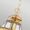 Balkonowa lampa wisząca Newbury QZ-NEWBURY8-M-PB Quoizel IP44 przezroczysta mosiądz