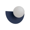 Lampa naścienna półokrąg SATURN granatowa biała szklana 1xG9 do salonu kula 12601