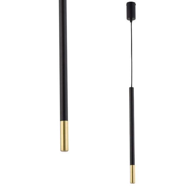 LAMPA wisząca SOPEL DUE 33235 Sigma metalowa OPRAWA modernistyczna ZWIS sopel tuba czarna złota