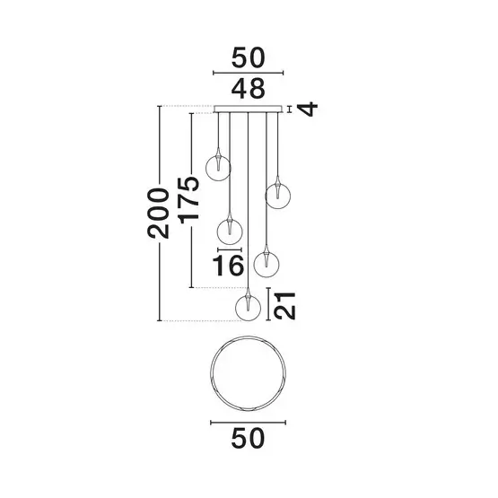 Szklana lampa wisząca LURVELA LE45130 LED 20W 3000K szara czarna