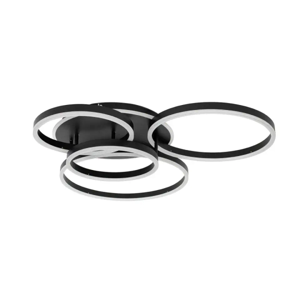 Lampa sufitowa z pilotem RINGS MSE1501100505 LED 66W 2500-6000K czarna