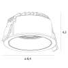 Lampa sufitowa wpust Nebris H0141 LED 10W 3000K okrągła biały