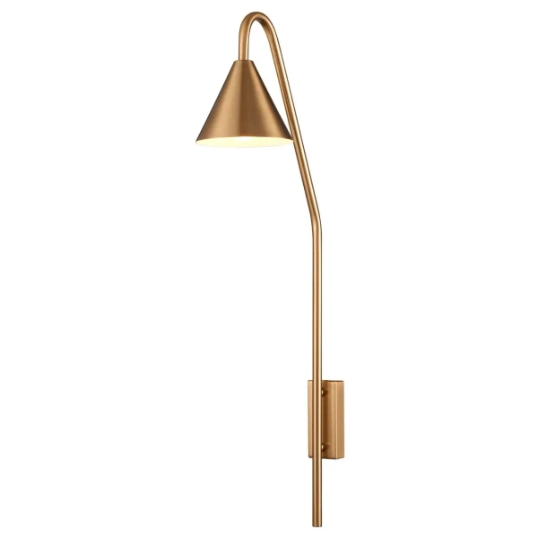 Metalowa lampa ścienna PRIMO gold ST-8538 gold do biura stożek złoty