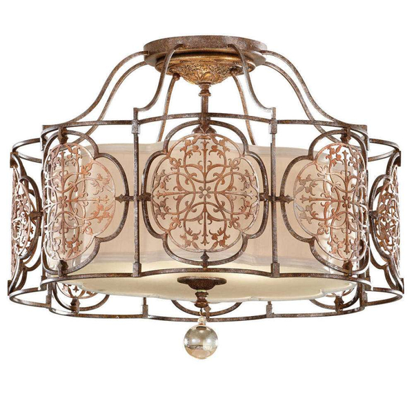 Sufitowa LAMPA hygge Marcella MARCELLA FE-MARCELLA-SF Elstead FEISS metalowa OPRAWA plafon dekoracyjny brąz