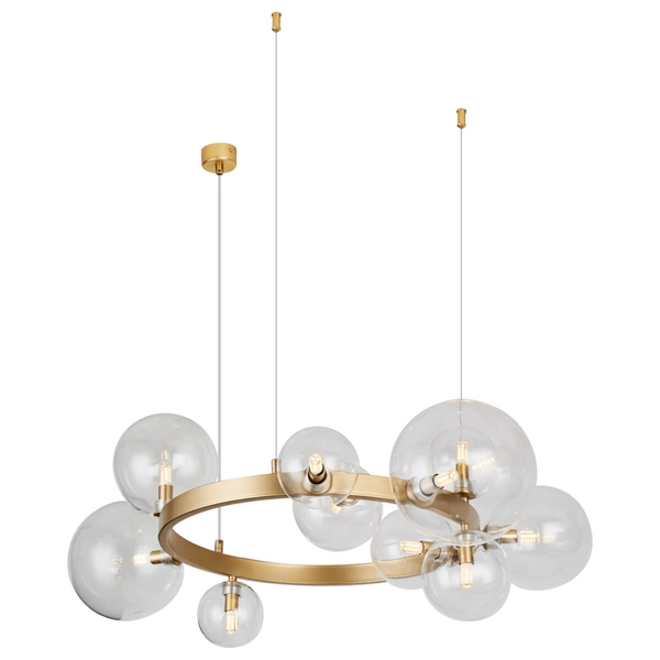 Wisząca lampa BUBBLES AZ5871+AZ5872 kule szklane złote przezroczyste