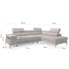 Narożna sofa z funkcja spania EDIE 5900168831315 L regulowana