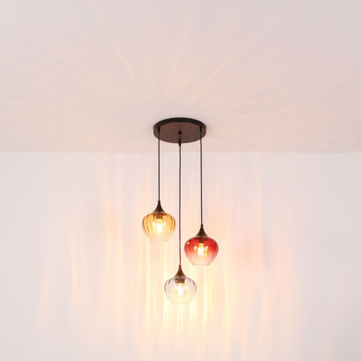 Potrójna wisząca lampa Sander 15748-3HR szklana multikolor