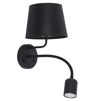 Kinkiet nad łóżko Maja 2537 TK Lighting z abażurem podwójny czarny