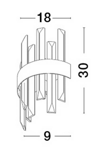 Ścienna lampa CHOLULA LE42910 kryształki przezroczyste złote