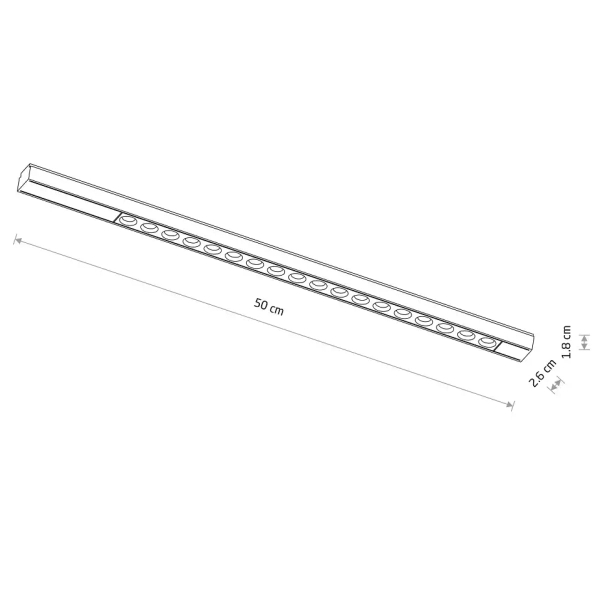 Liniowa lampa do szyn 1-obwodowa 11306 LED 18W 3000K czarna