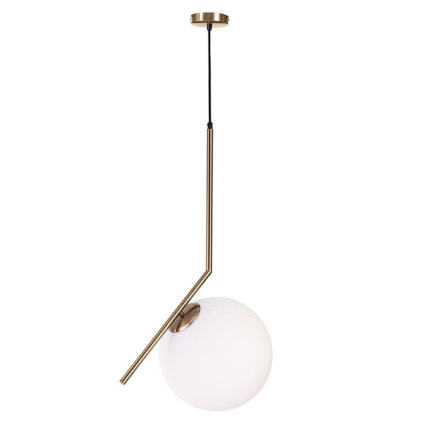 Wisząca lampa kula Solaris ST-9228-S Step art deco biała mosiądz
