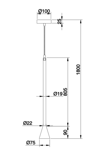 Loftowa lampa wisząca Arrow P064PL-01B Maytoni nad stół czarna