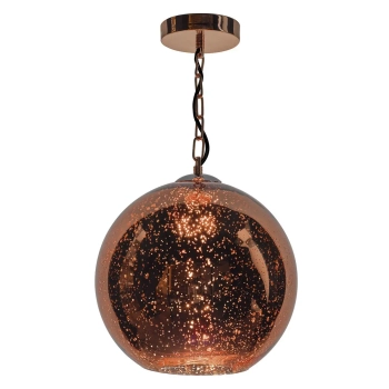 Okrągła lampa wisząca Speckle SPE0164 kula szklana miedziana