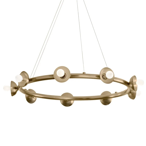 Żyrandol nad stół Palta KL-PALTA9-CPZ metalowy pierścień mosiądz