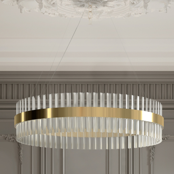 Żyrandol glamour Francesca AZ5261 LED 37W okrągła mosiądz 