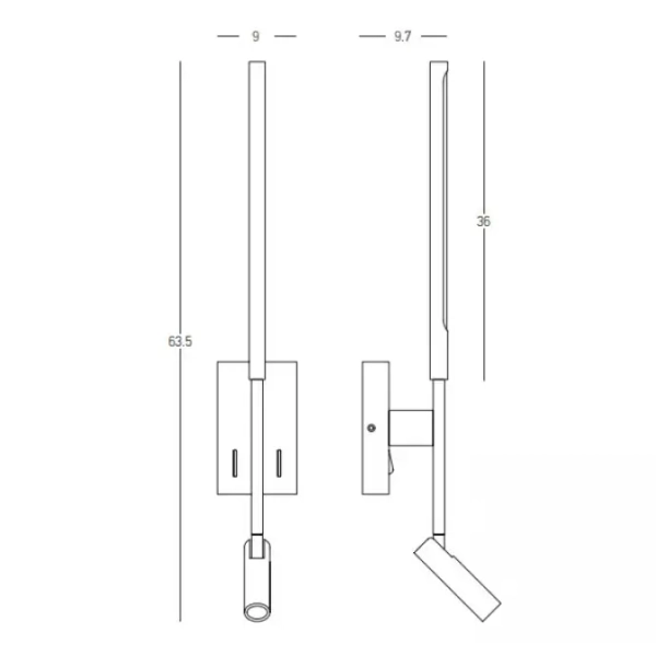 Hotelowy kinkiet do salonu 23039 LED 2,5W+5W 3000K punktowy czarny