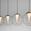 Wisząca lampa na belce HUALMAY LE44833 LED 25W 3000K bubbles przezroczysta złota