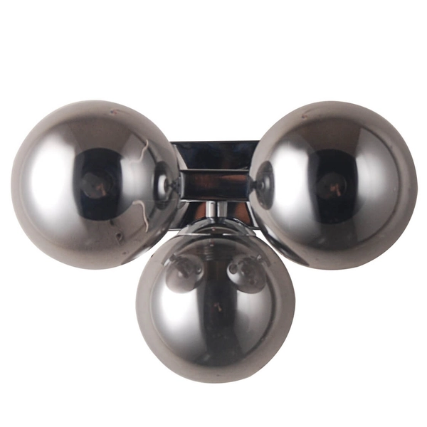 3-punktowa lampa ścienna Marbelio bańki chrom przydymione