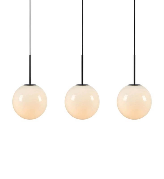 Szklana lampa wisząca Dione do przedpokoju biała czarna