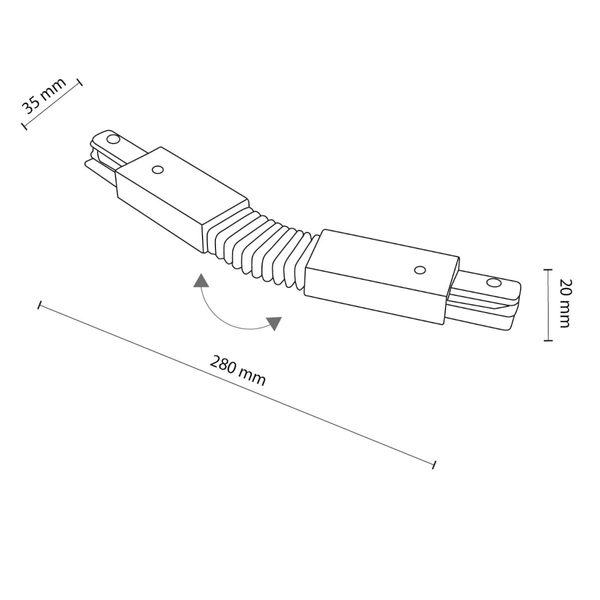 Elastyczne złącze do systemów szynowych 1-fazowych Tracer 4071 TK Lighting białe
