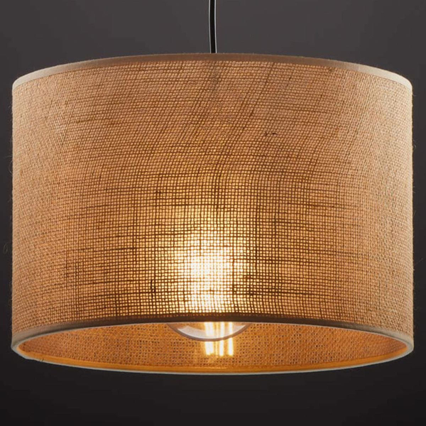 Lampa wisząca jutowa Juta 6580 TK Lighting okrągła metalowa brązowa