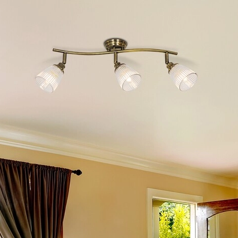 LAMPA sufitowa MARTHA 5017 Rabalux klasyczna OPRAWA szklane reflektorki brąz antyczny przezroczysta