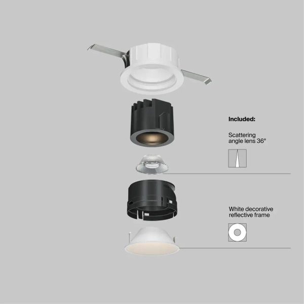 Wpuszczana ledowa oprawa Wise DL057-7W3K-B LED 7W 3000K czarna