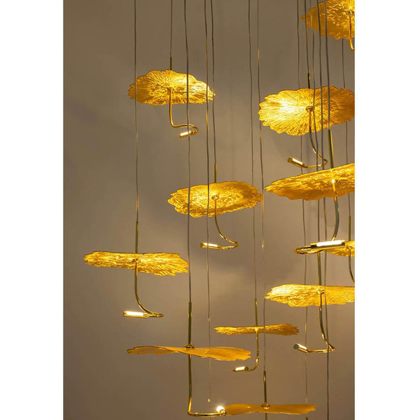Kaskadowa lampa wisząca Leafs MSE1501100168 Moosee liście złote