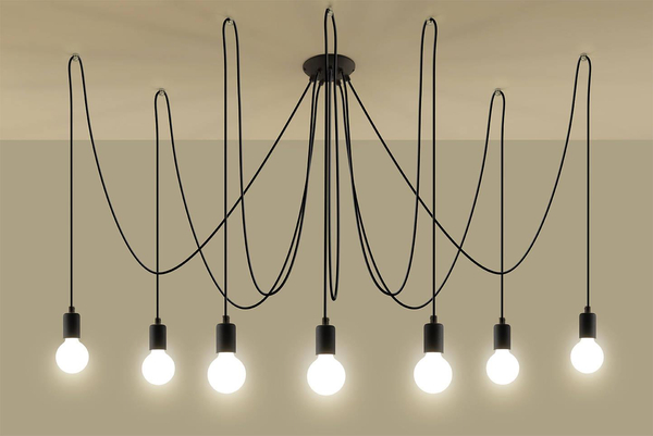 LAMPA wisząca SL.0372 industrialna OPRAWA pająk ZWIS ośmiornica przewody loft czarne