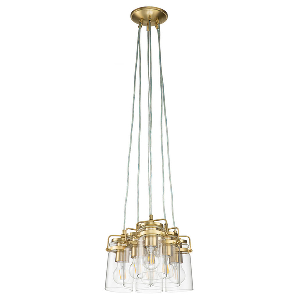 Wielopunktowa lampa zwis Brinley KL-BRINLEY6-BB Kichler przezroczysta mosiądz