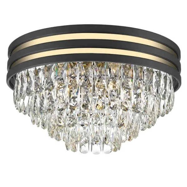Kryształowa lampa sufitowa NAICA C0525-05A-P7D7 glamour czarna złota