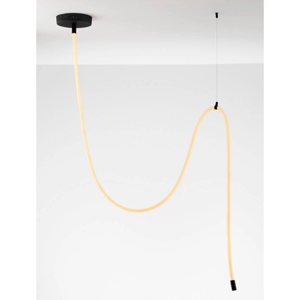 Wisząca lampa do salonu CURA LE44260 LED 33W 3000K lina czarna biała