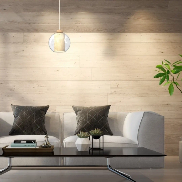 Skandynawska lampa wisząca TELA MLP7955 do kuchni biała drewniana