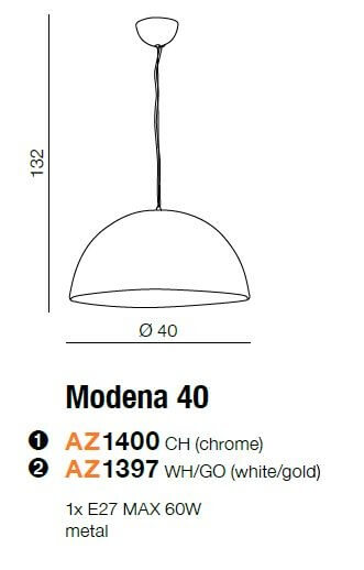 Skandynawska lampa wisząca Modena do jadalni biała złota