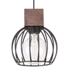 LAMPA wisząca MILAN 31570 Sigma industrialna OPRAWA metalowa klatka ZWIS druciany drewno brązowy