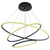 Okrągła LAMPA wisząca SLIM/000022/3000/B MDECO metalowa OPRAWA zwis LED 93W 3000K pierścienie czarne