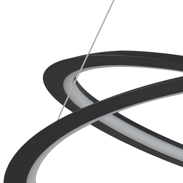 Wisząca lampa salonowa Spirello ST-8826P/B Step LED 80W 3000K pierścień czarna