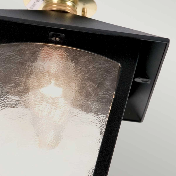 Sufitowa lampa zewnętrzna York BL6C-BLACK szklana metalowa czarna