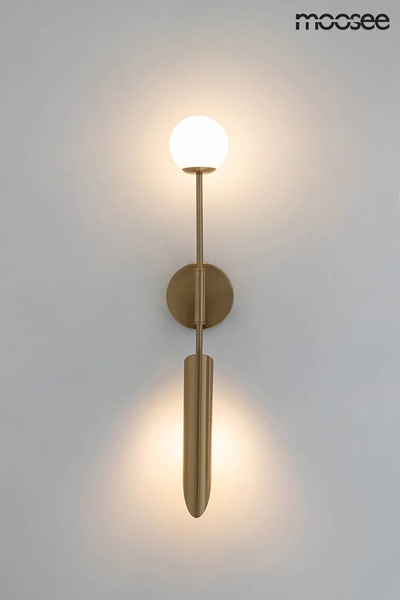 Szklana lampa ścienna Lucca MSE010400205 kula biała złota