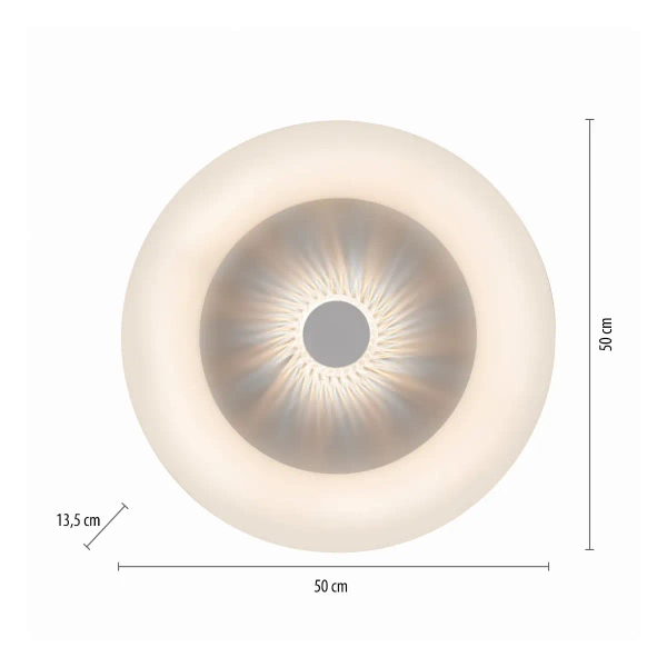 Plafon sufitowy VERTIGO biały glamour LED 30W 2700-5000K z pilotem regulowana barwa 14383-16