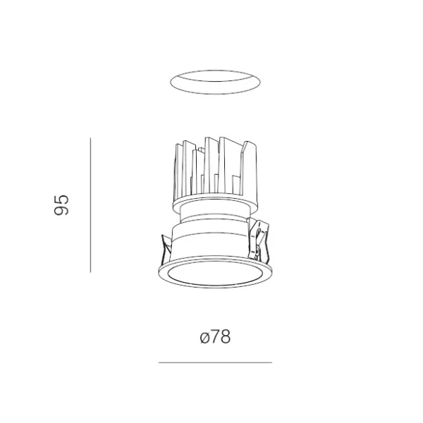 Lampa wpuszczana biała HOLLOW LED 8,5W 3000K oczko minimalistyczne IP44 38051-M930-WW-00-13
