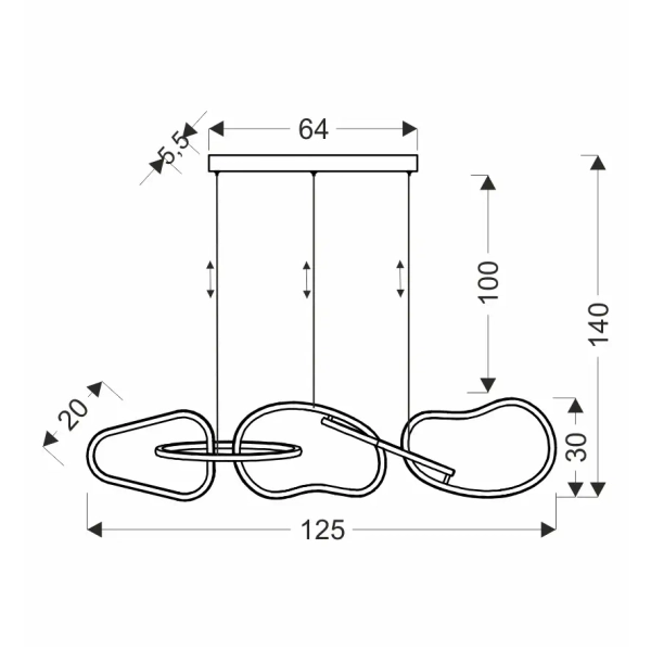 Metalowa wisząca lampa Anneli 34-35646 LED 45W 3000K do salonu złota