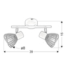 2-punktowa lampa ścienna Fly 92-61898 z regulacją czarny