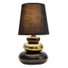 Abażurowa lampka nocna Stoney 3045358 Nave ceramiczna czarna złota