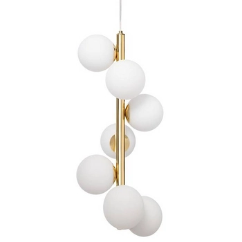 Loftowa LAMPA wisząca CUMULUS VERTICAL 10757705 Kaspa szklana OPRAWA modernistyczny zwis molekuły złoty biały