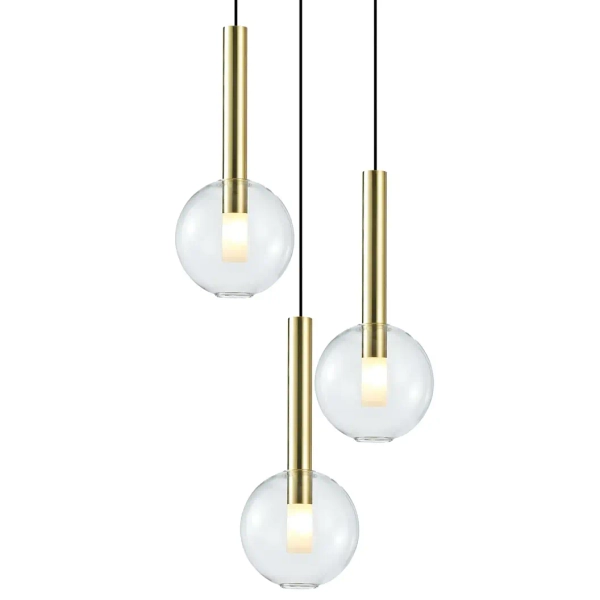 Szklana wisząca lampa NIKO GOLD ML0332 do kuchni złota czarna