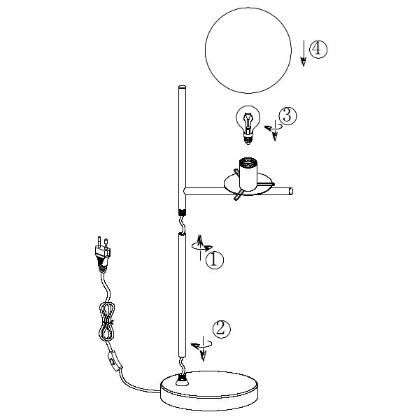 Modernistyczna LAMPA stołowa NYXIS DL142502000 Trio szklana LAMPKA stojąca kula grafitowa przydymiona